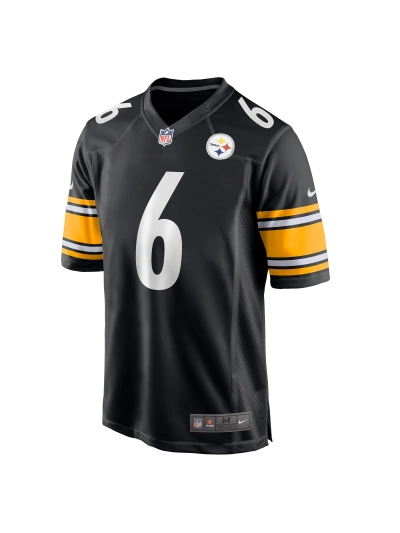 Men's Pittsburgh Steelers Pressley Harvin III Nike Black Game Jersey 02