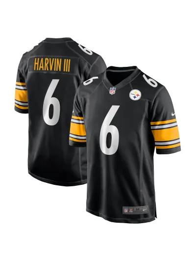 Men's Pittsburgh Steelers Pressley Harvin III Nike Black Game Jersey 01