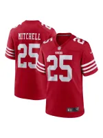 Men's San Francisco 49ers Elijah Mitchell Nike Scarlet Team Player Game Jersey