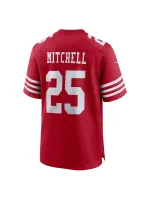 Men's San Francisco 49ers Elijah Mitchell Nike Scarlet Team Player Game Jersey