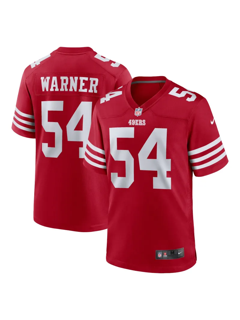 Men's San Francisco 49ers Fred Warner Nike Scarlet Player Game Jersey