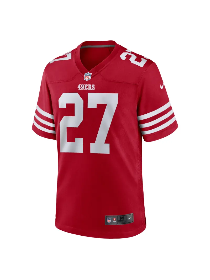 Men's San Francisco 49ers Ji'Ayir Brown Nike Scarlet Team Game Jersey