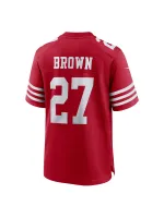 Men's San Francisco 49ers Ji'Ayir Brown Nike Scarlet Team Game Jersey