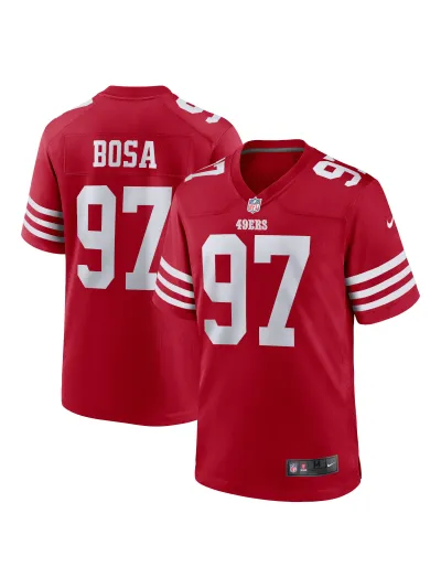 Men's San Francisco 49ers Nick Bosa Nike Scarlet Team Game Jersey 01