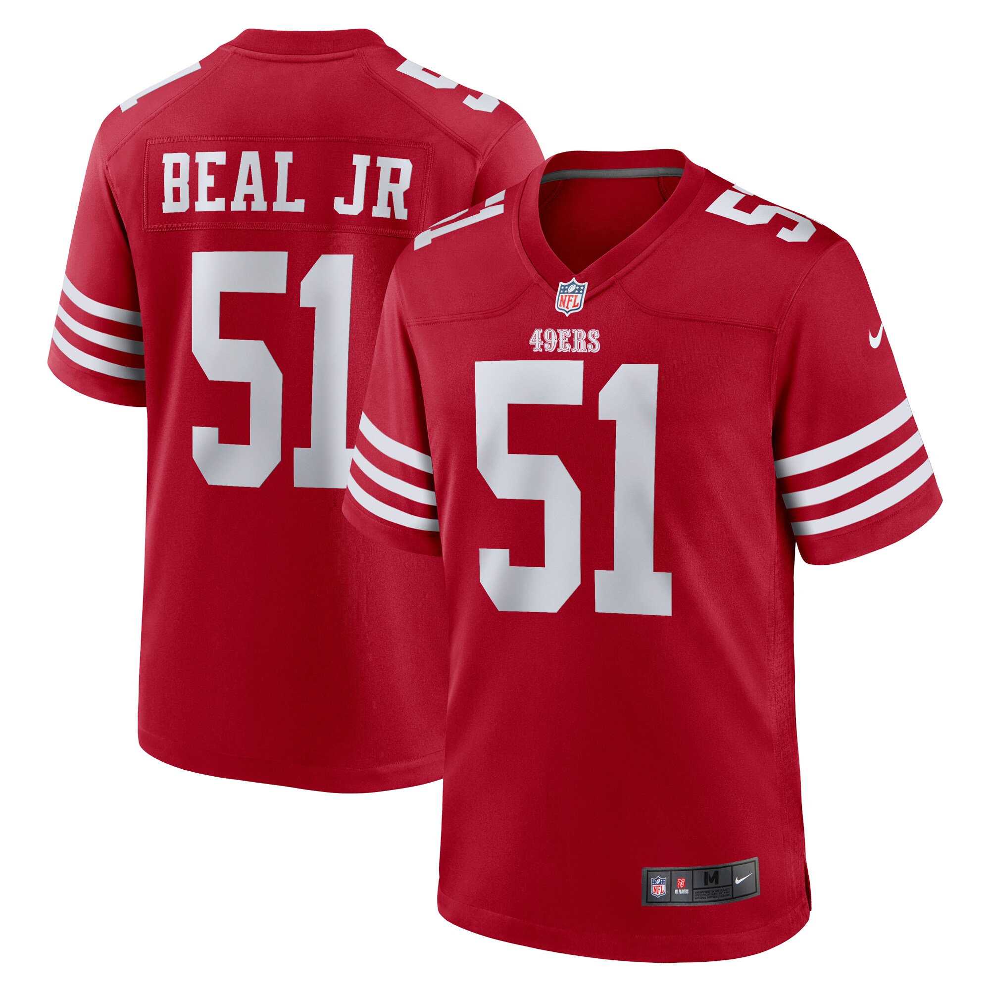 Men's San Francisco 49ers Robert Beal Jr Nike Scarlet Game Jersey