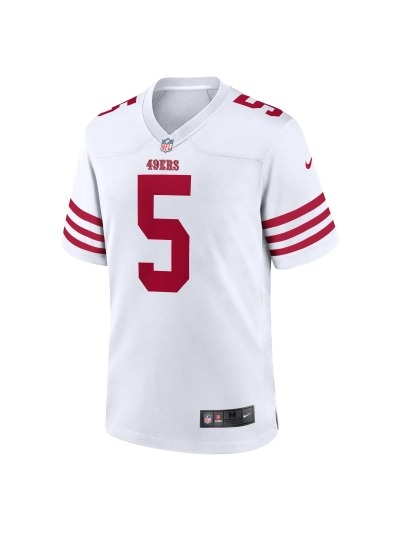 Men's San Francisco 49ers Trey Lance Nike White Player Game Jersey 02