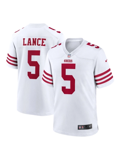 Men's San Francisco 49ers Trey Lance Nike White Player Game Jersey 01