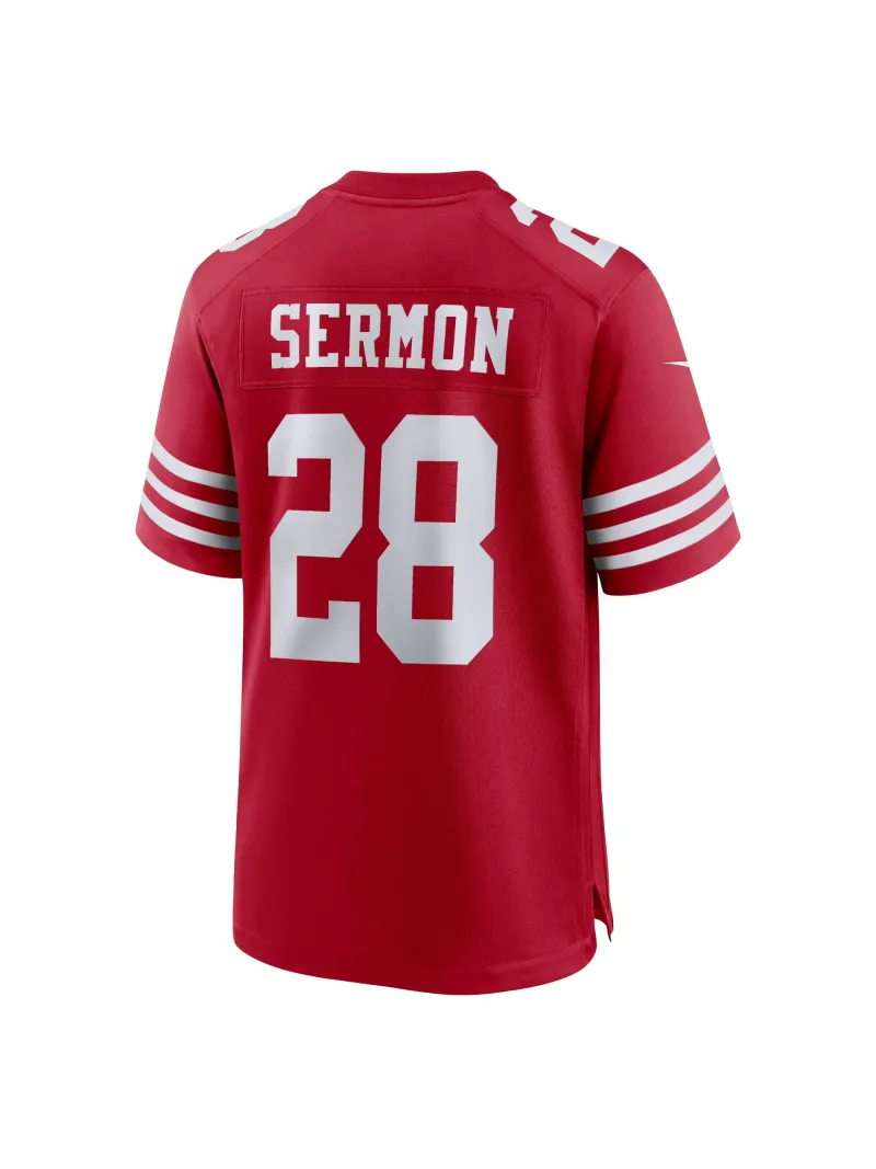 Men's San Francisco 49ers Trey Sermon Nike Scarlet Player Game Jersey