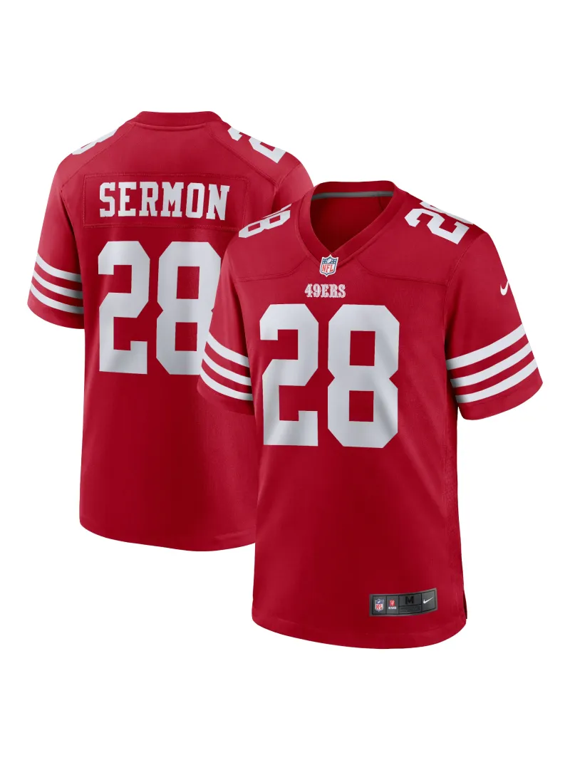 Men's San Francisco 49ers Trey Sermon Nike Scarlet Player Game Jersey