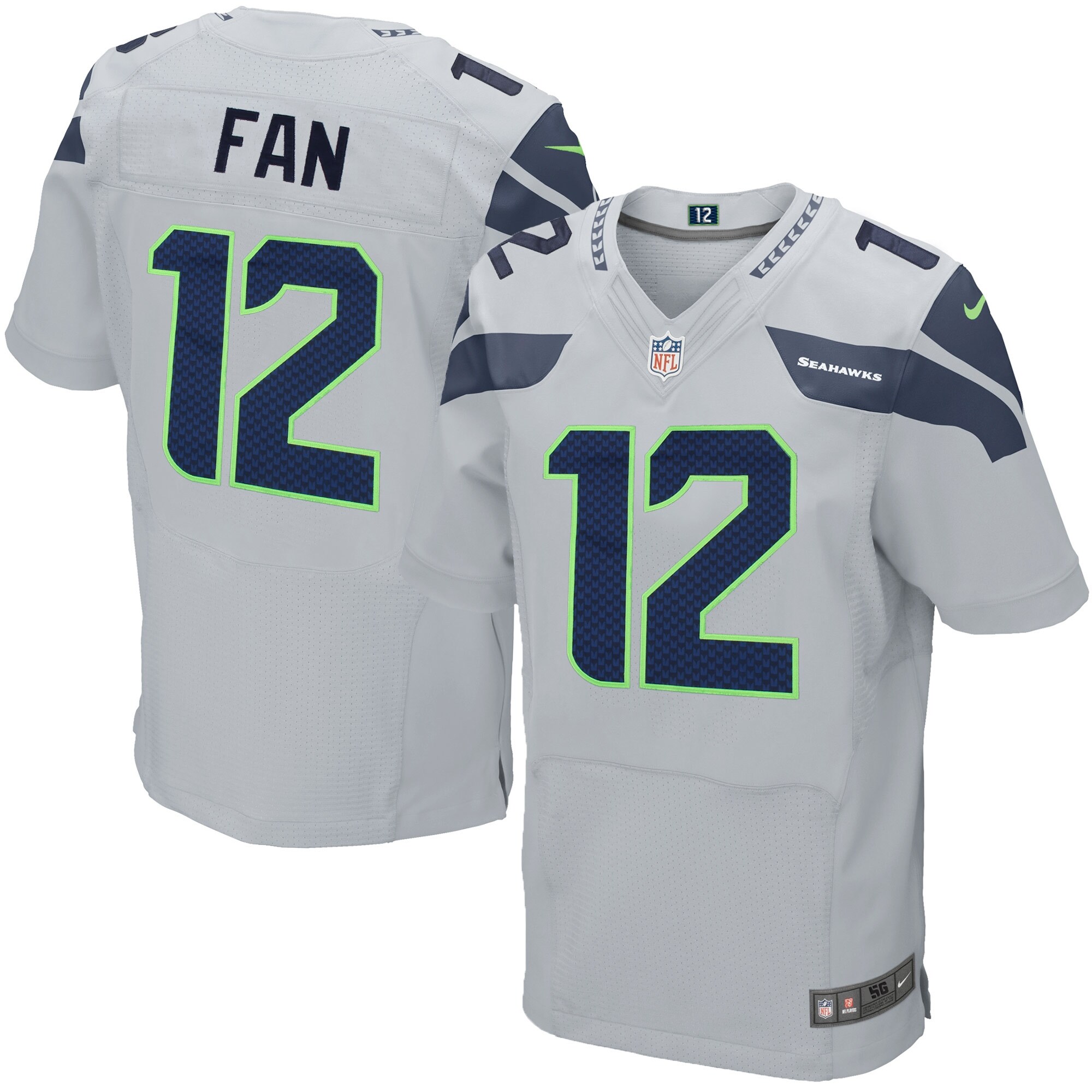 Men's Seattle Seahawks 12s Nike Gray Elite Jersey
