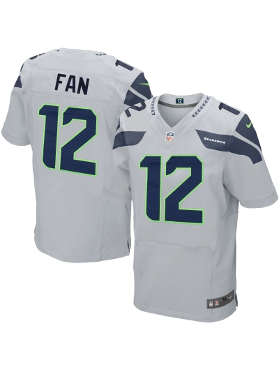 Men's Seattle Seahawks 12s Nike Gray Elite Jersey 01