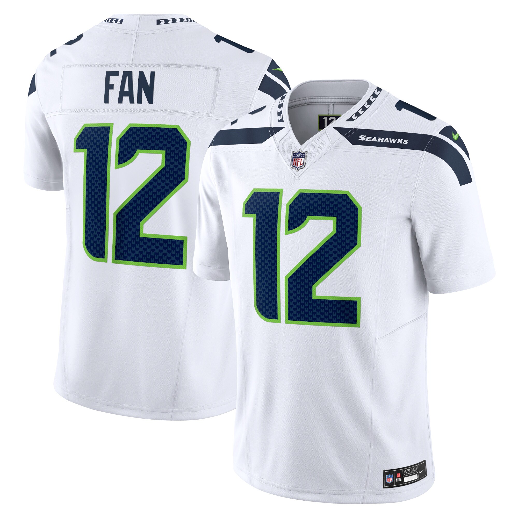 Men's Seattle Seahawks 12s Nike White Elite Jersey
