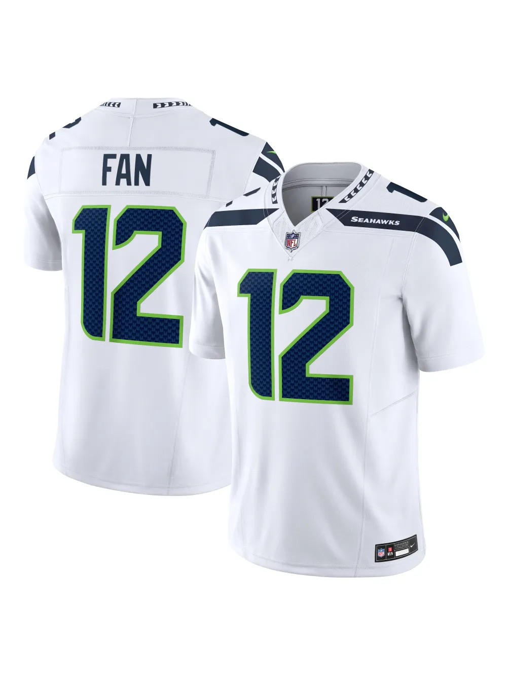 Men's Seattle Seahawks 12s Nike White Elite Jersey