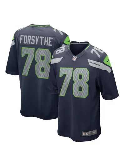 Men's Seattle Seahawks Stone Forsythe Nike College Navy Game Jersey 01