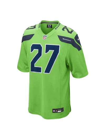 Men's Seattle Seahawks Tariq Woolen Nike Neon Green Game Jersey 02