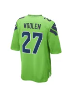Men's Seattle Seahawks Tariq Woolen Nike Neon Green Game Jersey