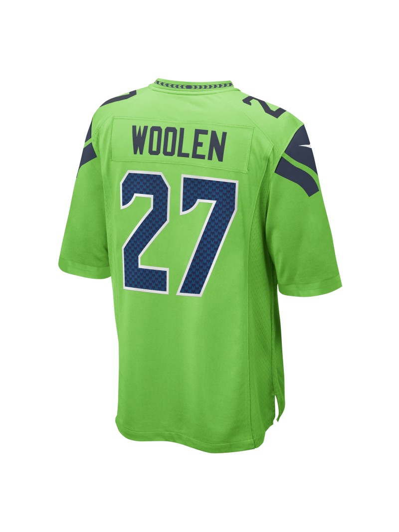 Men's Seattle Seahawks Tariq Woolen Nike Neon Green Game Jersey