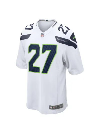 Men's Seattle Seahawks Tariq Woolen Nike White Game Player Jersey 02