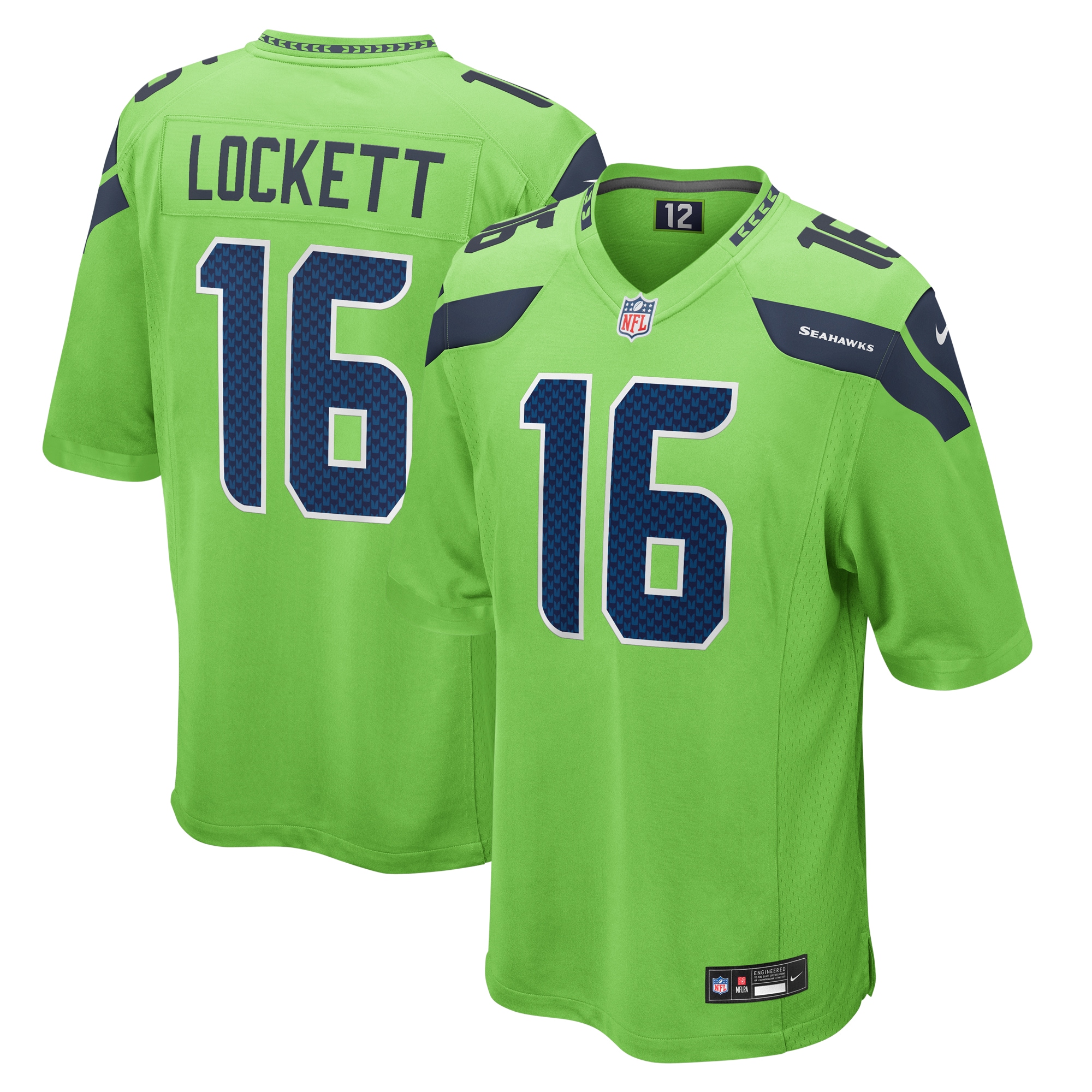 Men's Seattle Seahawks Tyler Lockett Nike Neon Green Game Jersey