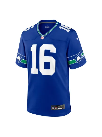 Men's Seattle Seahawks Tyler Lockett Nike Royal Throwback Player Game Jersey 02