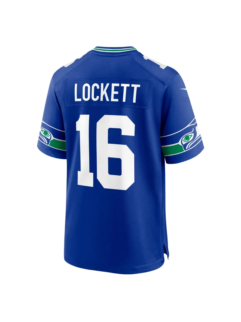 Men's Seattle Seahawks Tyler Lockett Nike Royal Throwback Player Game Jersey