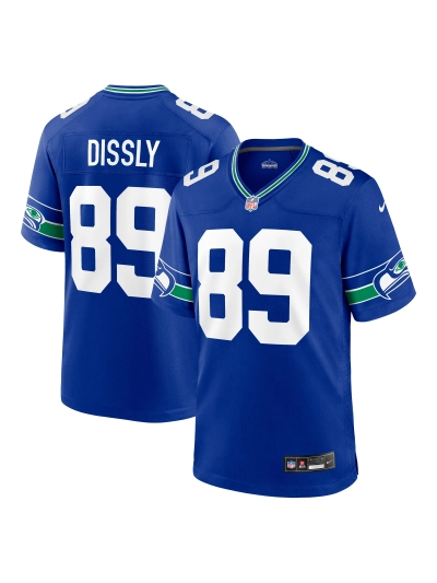 Men's Seattle Seahawks Will Dissly Nike Royal Throwback Player Game Jerse 01