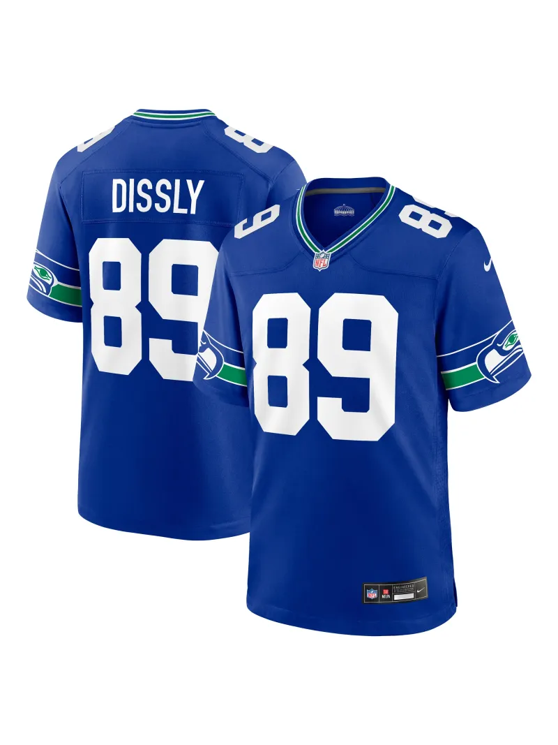 Men's Seattle Seahawks Will Dissly Nike Royal Throwback Player Game Jerse