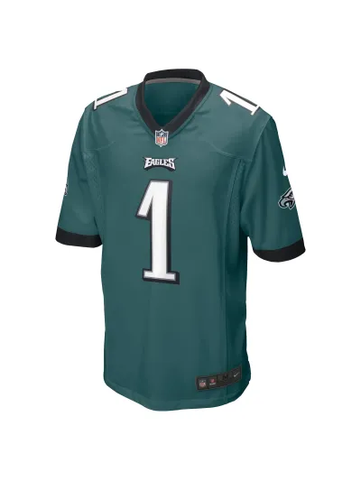 Men's Philadelphia Eagles Jalen Hurts Nike Midnight Green Team Game Jersey 02