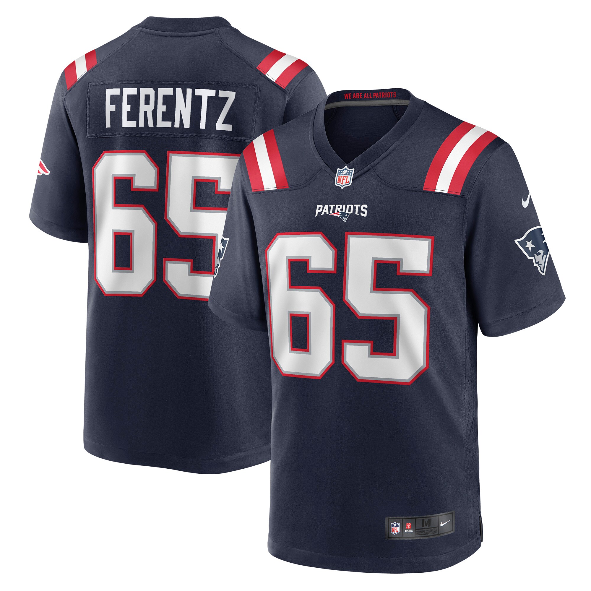 New England Patriots James Ferentz Nike Navy Game Jersey