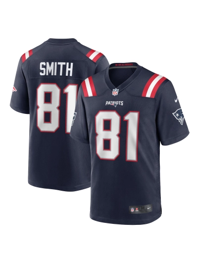 New England Patriots Jonnu Smith Nike Navy Game Jersey 01