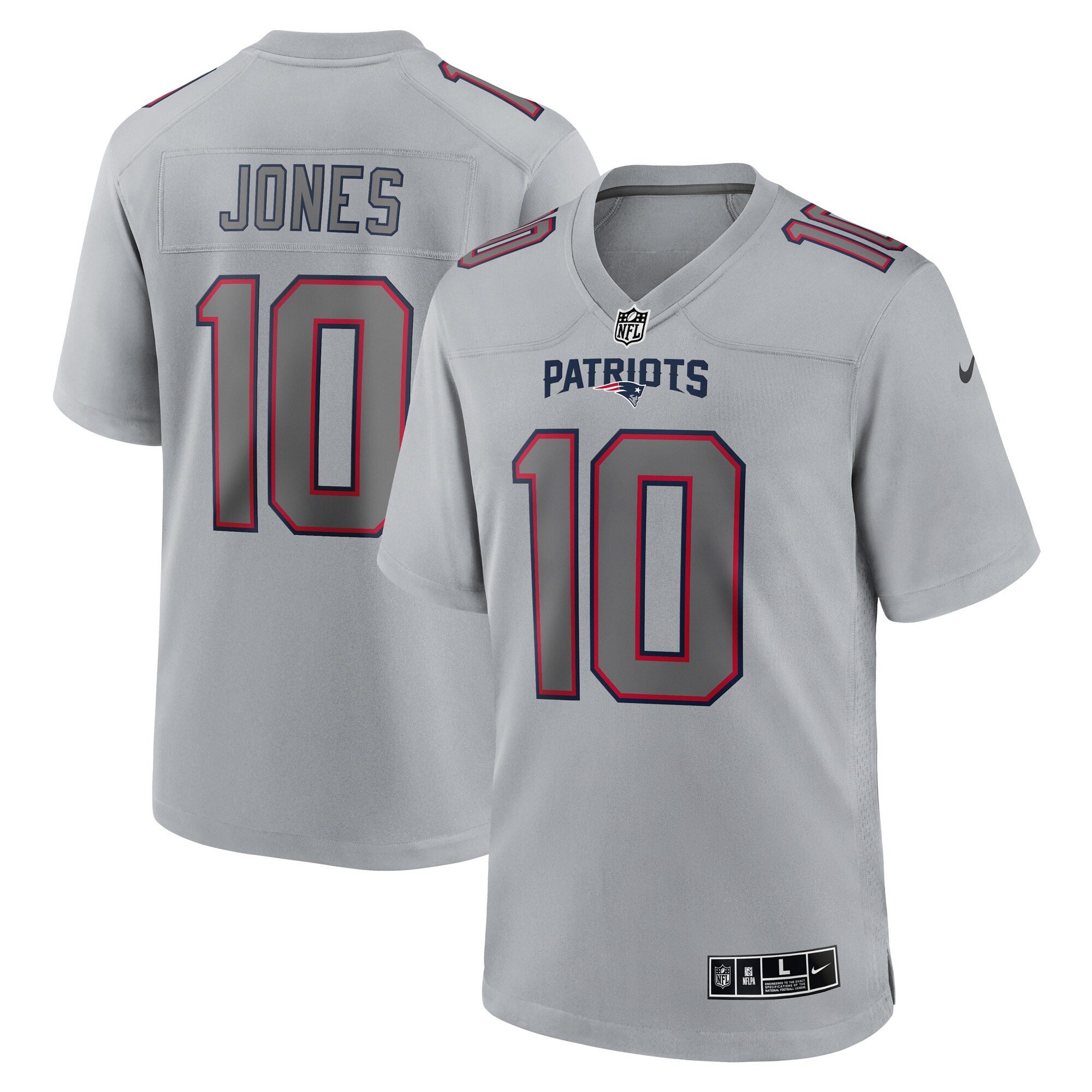 New England Patriots Mac Jones Nike Gray Atmospheric Stylish Game Jersey