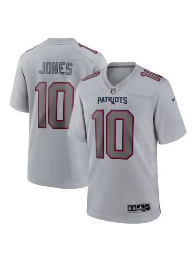 New England Patriots Mac Jones Nike Gray Atmospheric Stylish Game Jersey 01