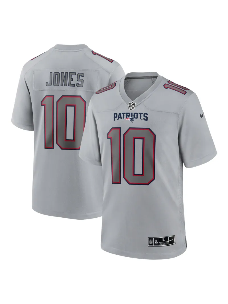 New England Patriots Mac Jones Nike Gray Atmospheric Stylish Game Jersey