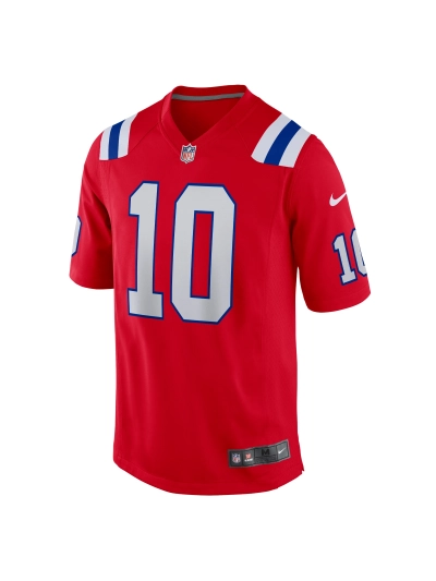 New England Patriots Mac Jones Nike Red Alternate Game Jersey 02