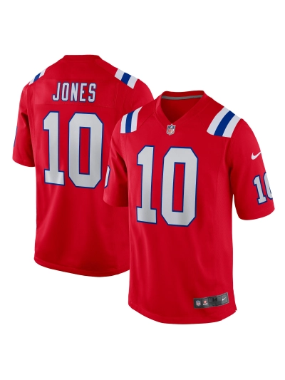 New England Patriots Mac Jones Nike Red Alternate Game Jersey 01