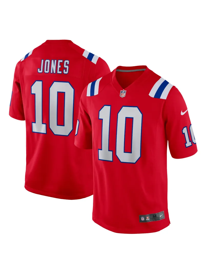 New England Patriots Mac Jones Nike Red Alternate Game Jersey