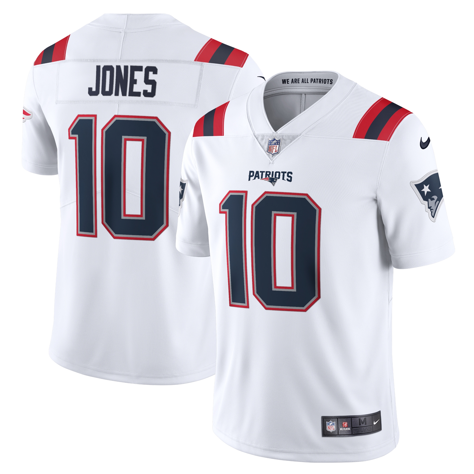 New England Patriots Mac Jones Nike White Vapor Limited Jersey