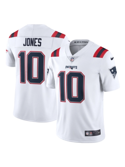 New England Patriots Mac Jones Nike White Vapor Limited Jersey 01
