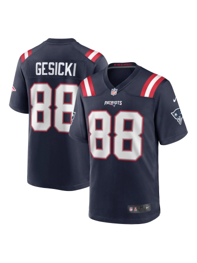  New England Patriots Mike Gesicki Nike Navy Game Jersey 01