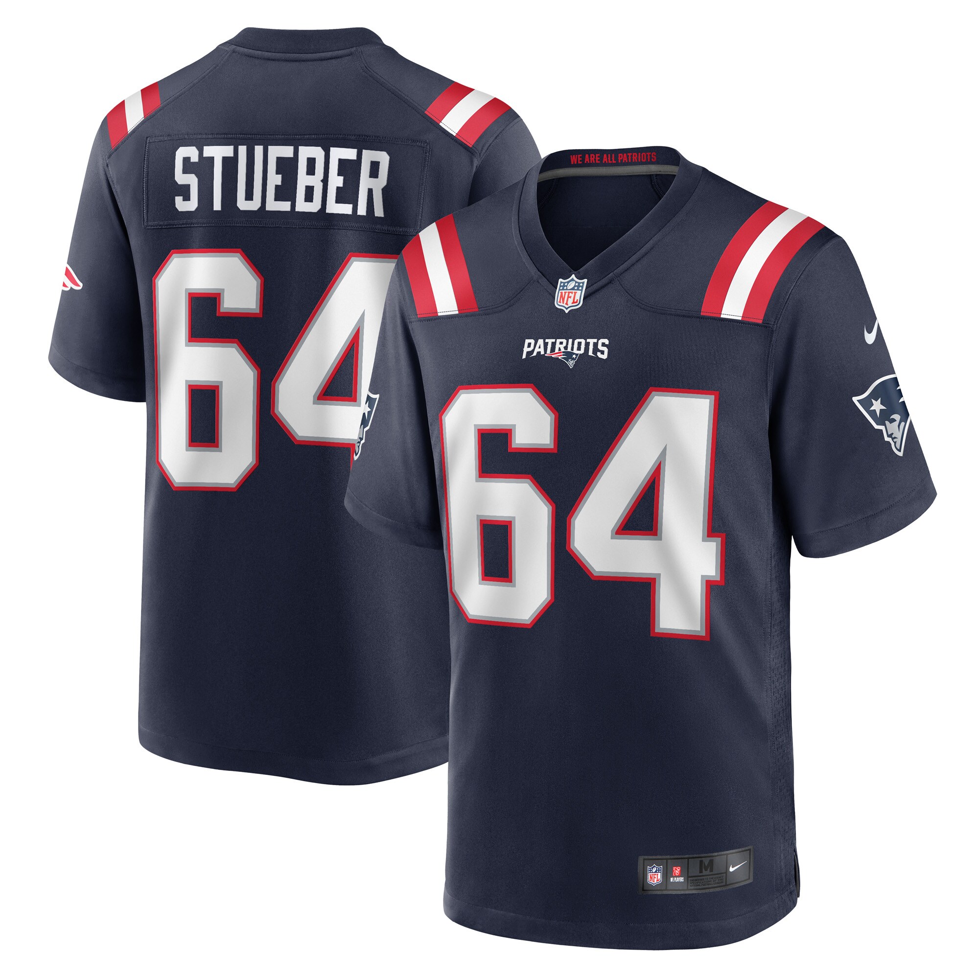 New England Patriots Andrew Stueber Nike Navy Player Jersey