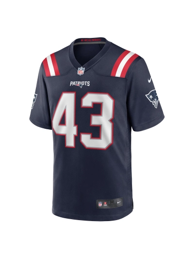 New England Patriots Calvin Munson Nike Navy Home Game Player Jersey 02