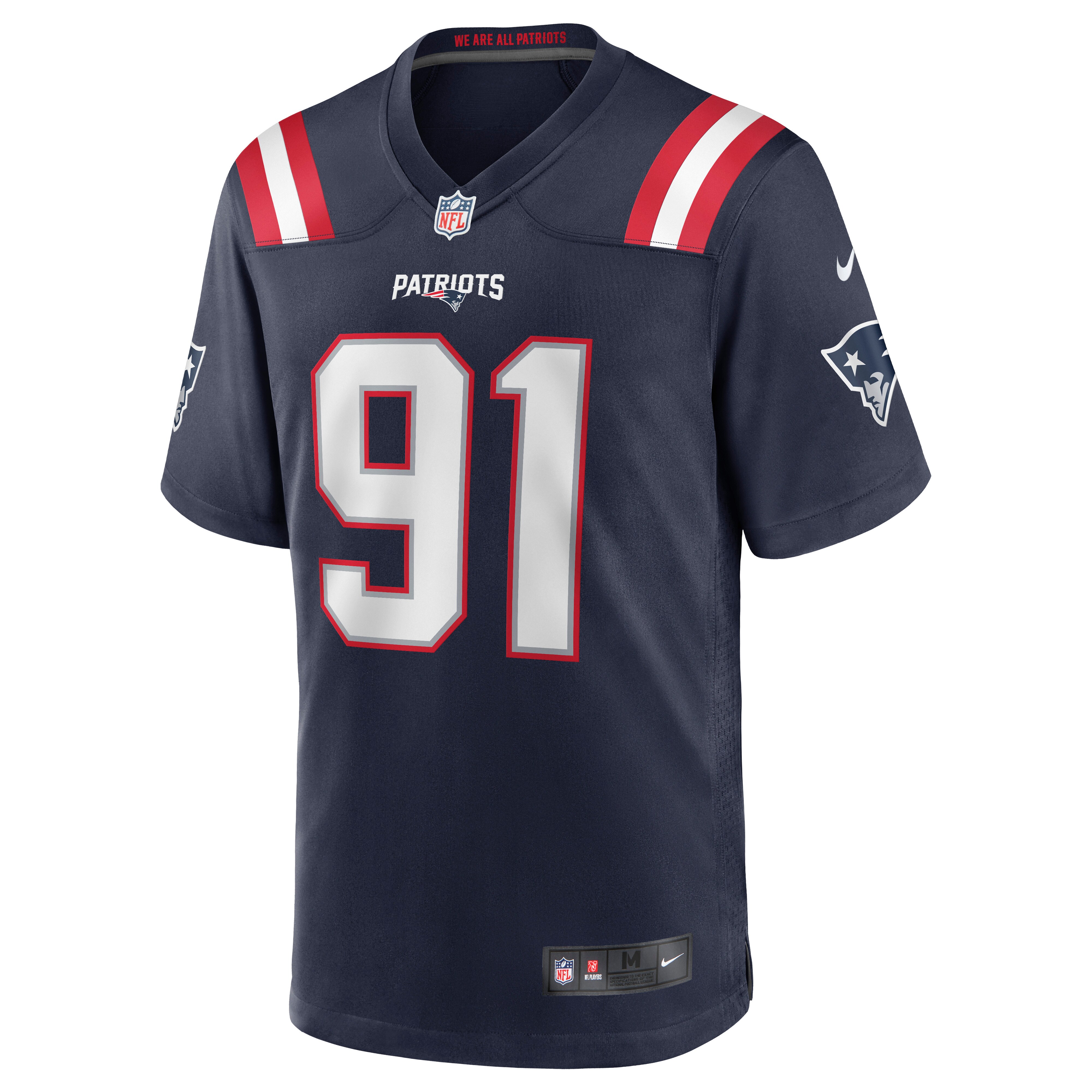 New England Patriots Deatrich Wise Jr. Nike Navy Game Jersey