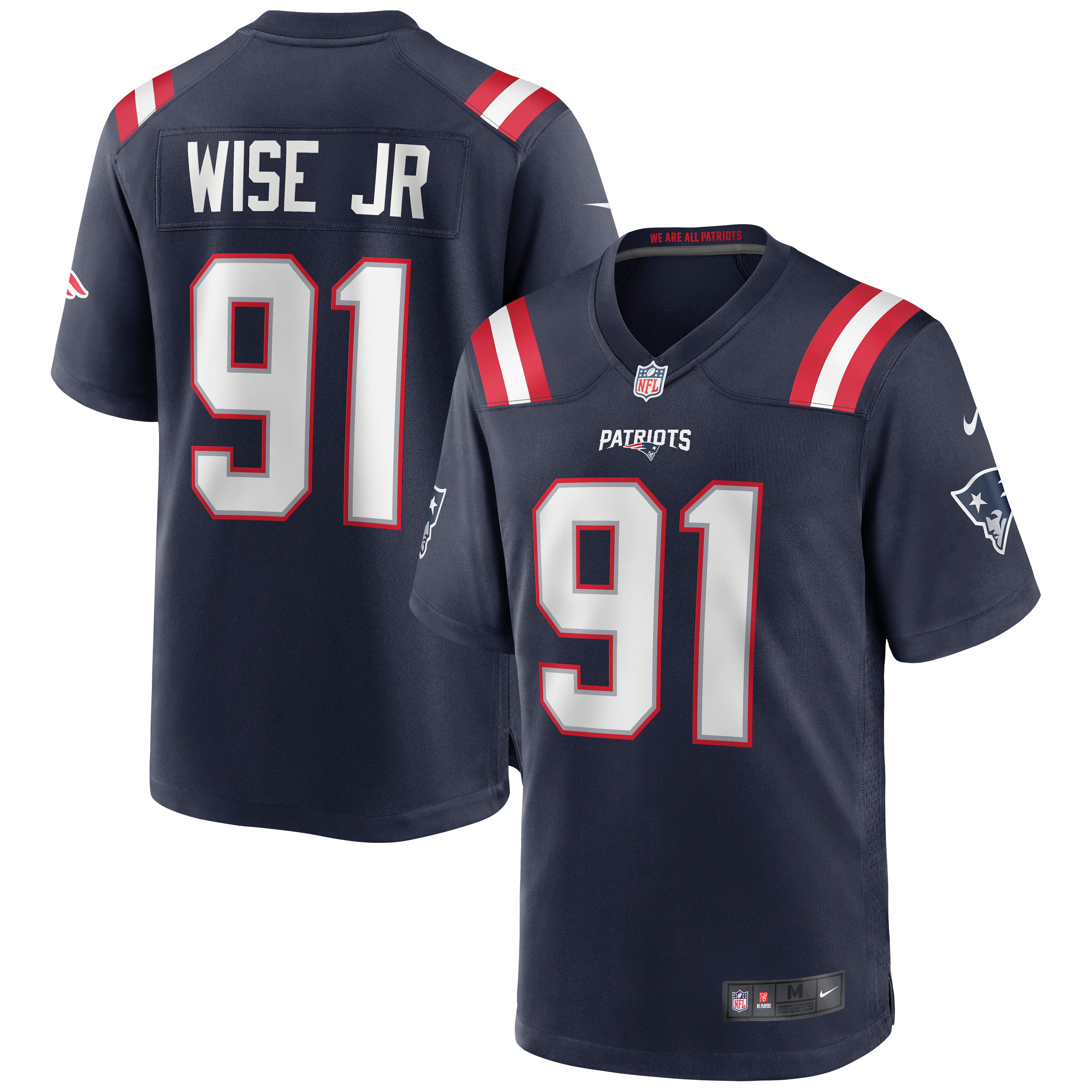 New England Patriots Deatrich Wise Jr. Nike Navy Game Jersey