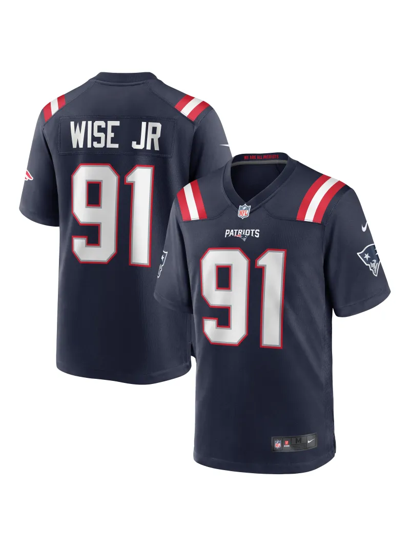 New England Patriots Deatrich Wise Jr. Nike Navy Game Jersey