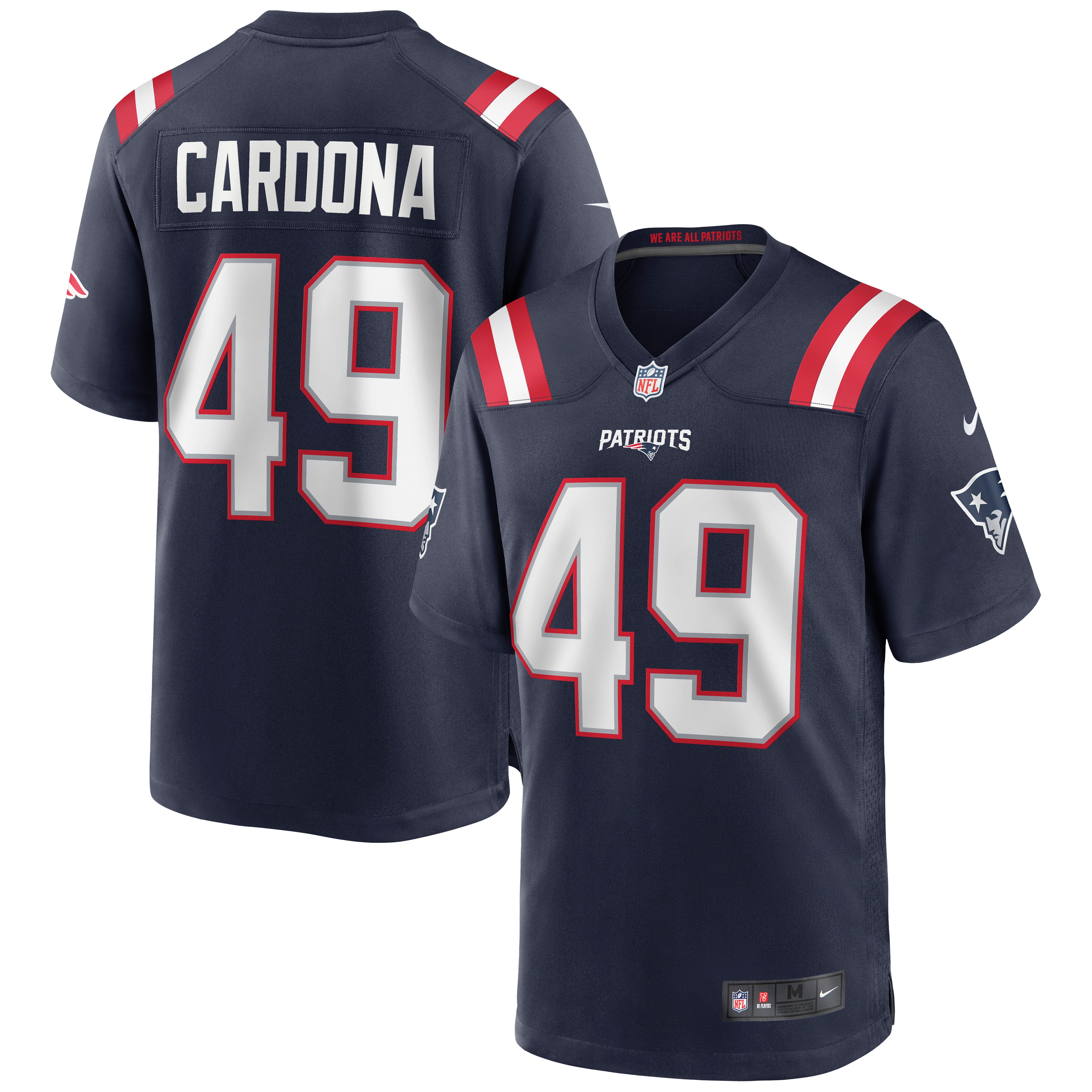 New England Patriots Joe Cardona Nike Navy Game Jersey