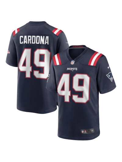 New England Patriots Joe Cardona Nike Navy Game Jersey 01