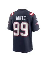New England Patriots Keion White Nike Navy Game Jersey