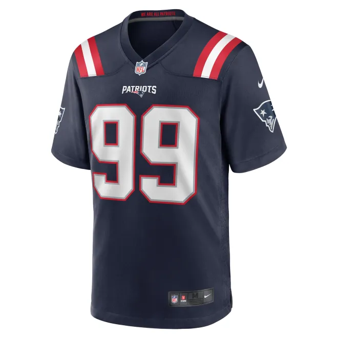 New England Patriots Keion White Nike Navy Game Jersey