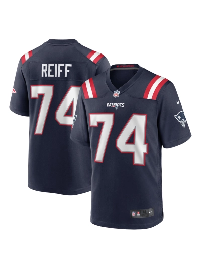 New England Patriots Riley Reiff Nike Navy Game Jersey 01