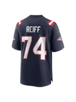 New England Patriots Riley Reiff Nike Navy Game Jersey